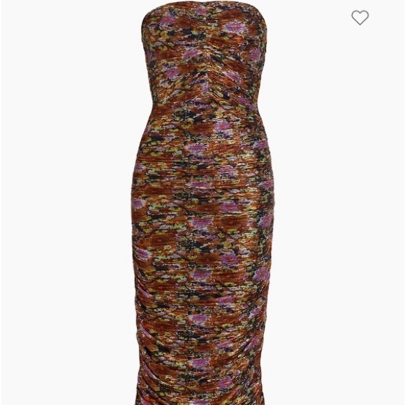 NWT Ramy Brook strapless Claire metallic floral midi-dress size 4 - Picture 3 of 6